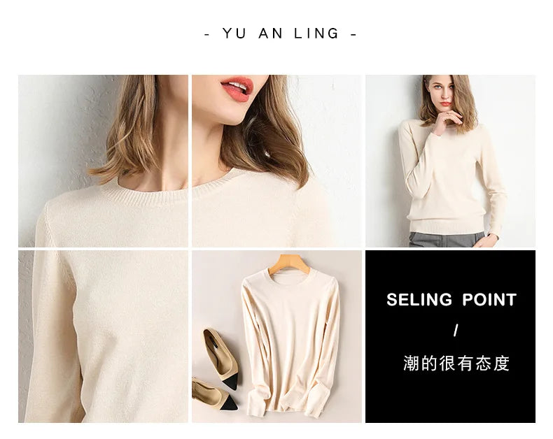 Slim Wool-Blend O-Neck Pullover