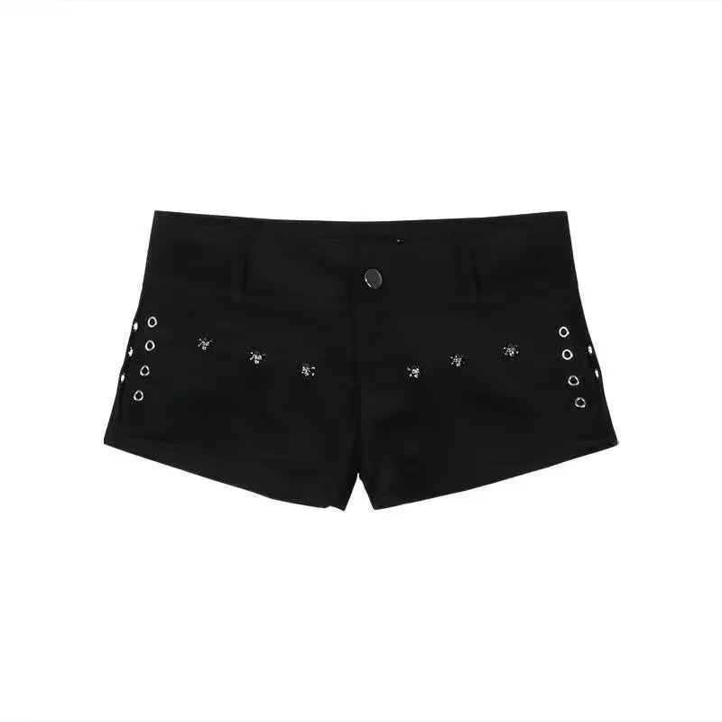 Vintage Print Low Rise Mini Shorts