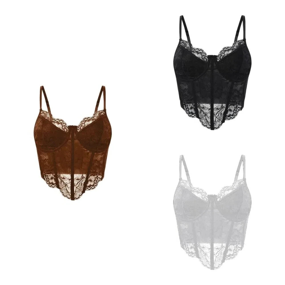 Lace Trim Camisole Crop Top