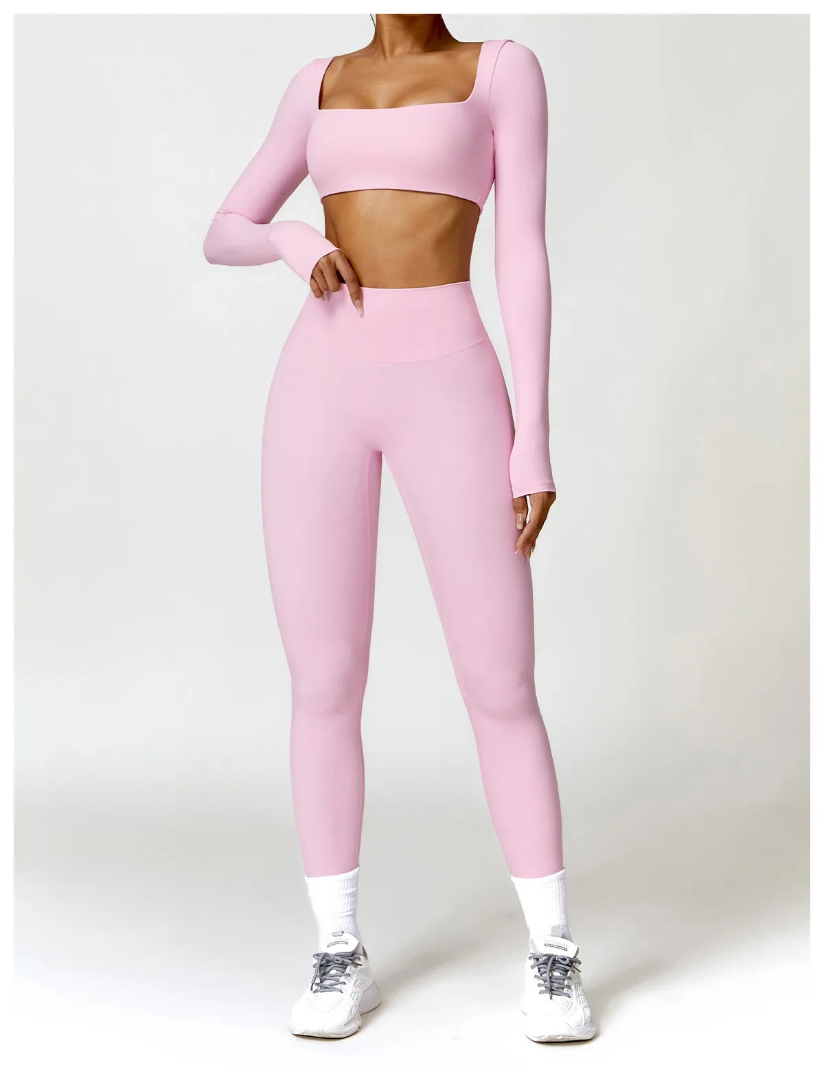 New Yoga Long sleeved Women's Outdoor Running Fitness Wear T-shirt Long sleeved Yoga Shirt Gym Push Up Workout Single Piece Top