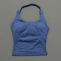 HISTELLO Impact Halter Top Seamless Longline Strappy Gym Tank Top Women Yoga Clothing Workout Fitness Sportswear Pilates Vest