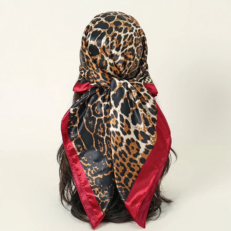 Printed Satin Square Scarf