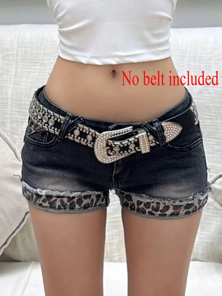 Vintage Print Low Rise Mini Shorts