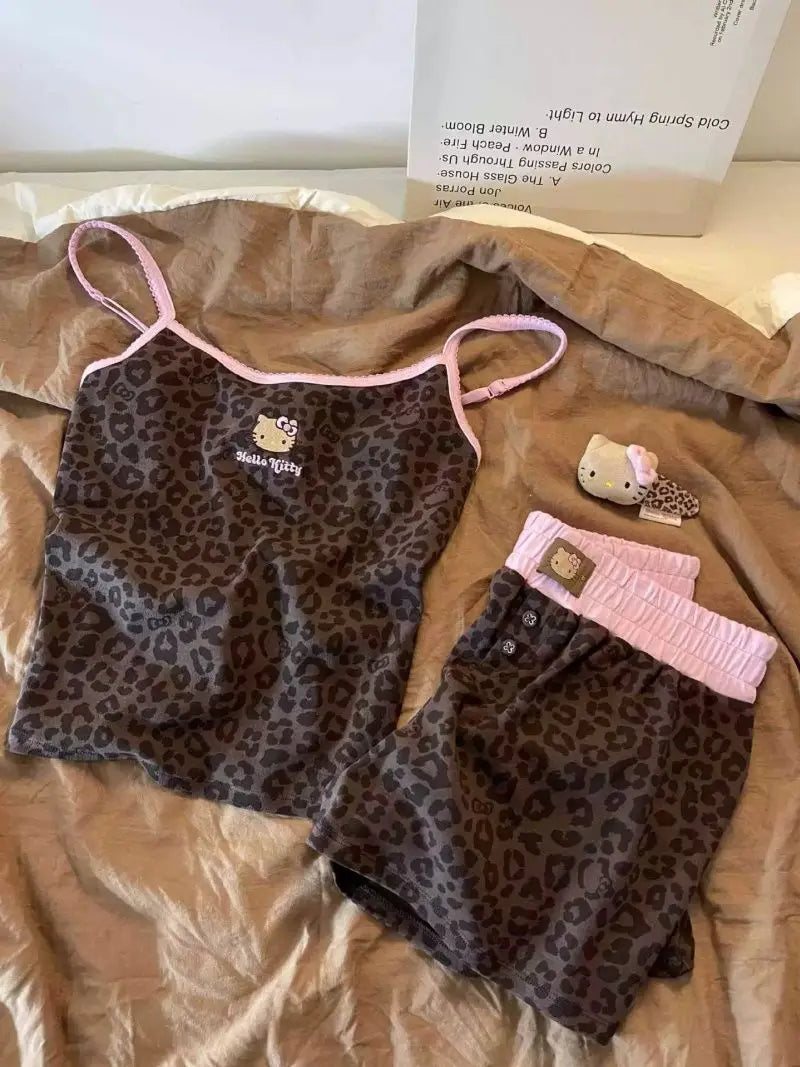 Hello Kitty Leopard PJ Set