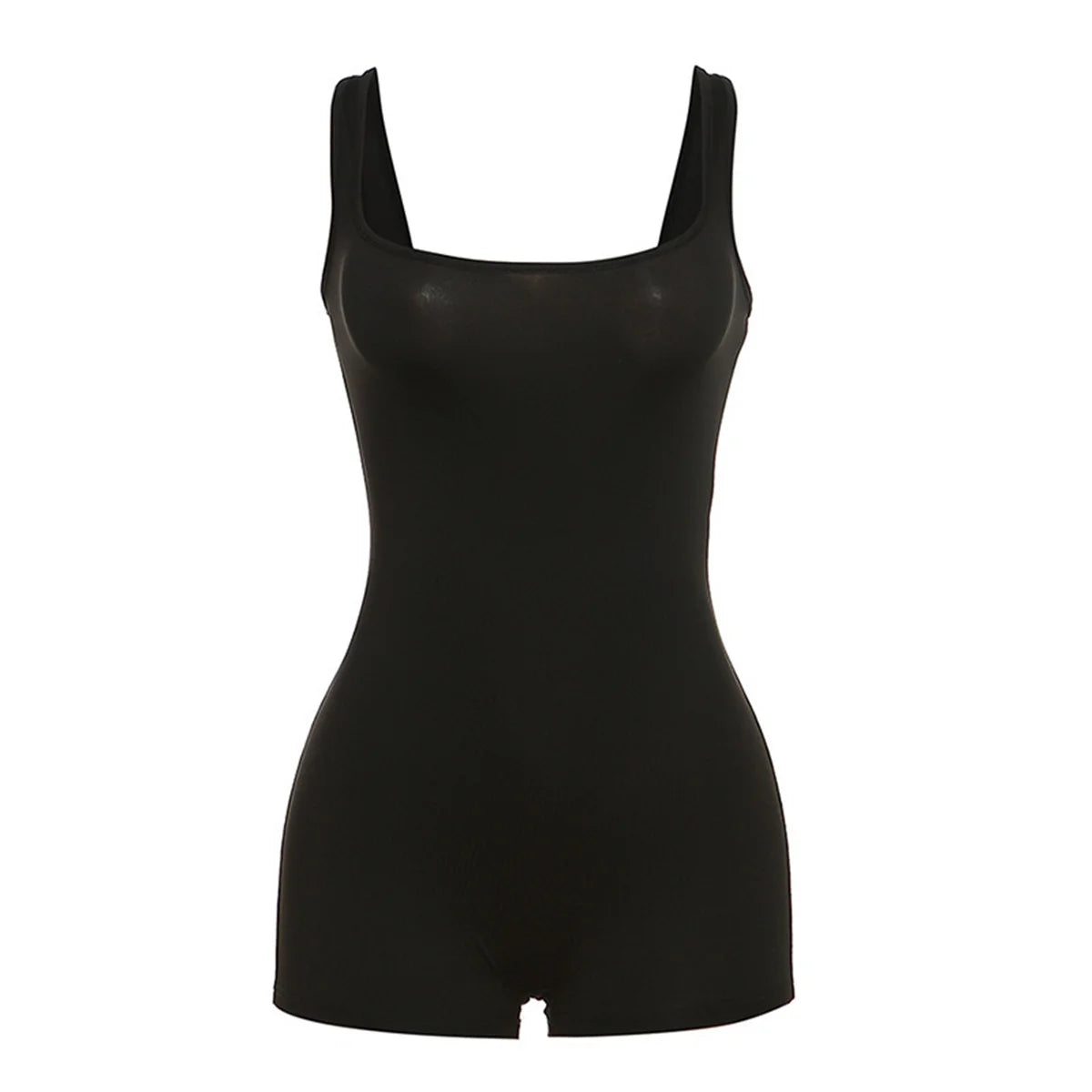 Women Sexy Square Neck Backless Tank Rompers Top Bodycon One Piece Halter Sleeveless Playsuit Yoga Fitness Sport Short Jumpsuits