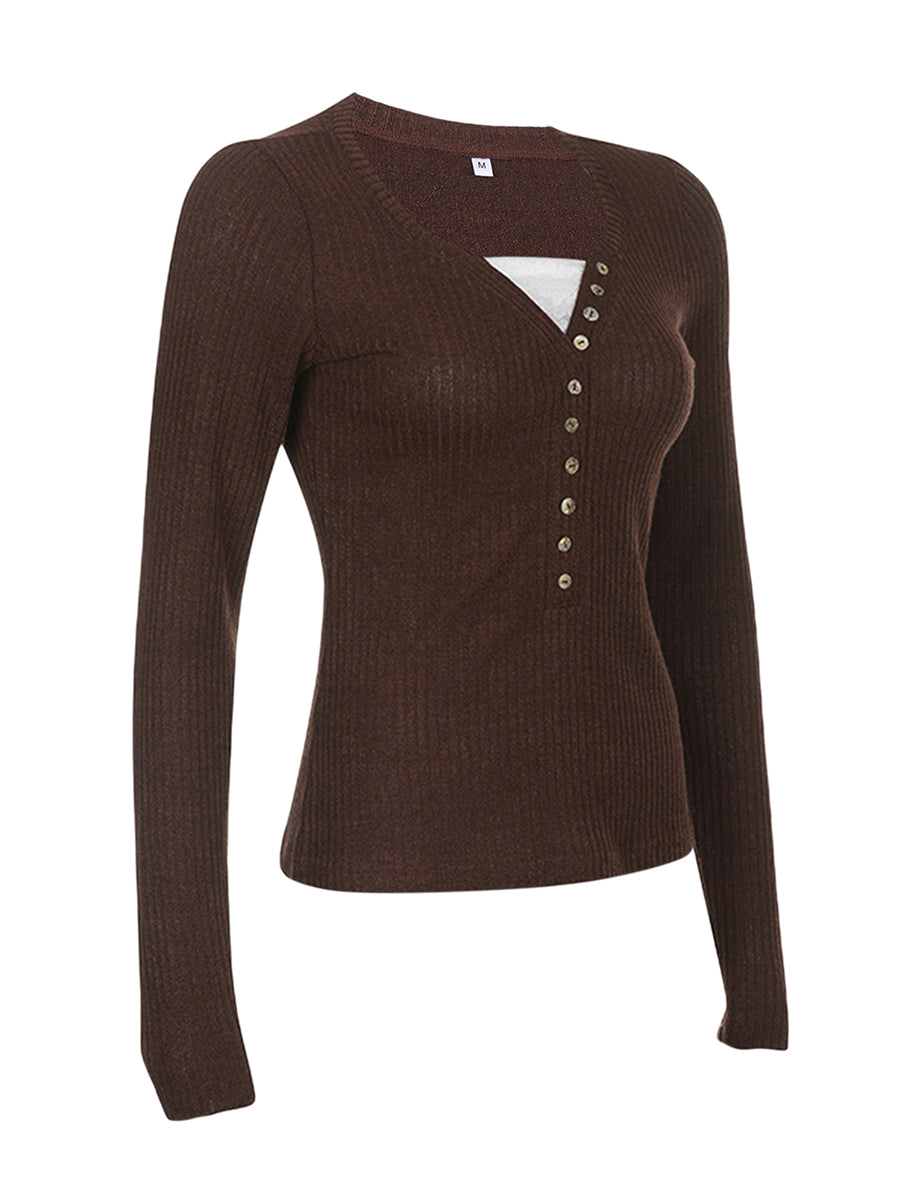 Lace Patchwork Bow Knit Top
