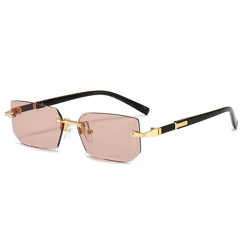 Rimless Rectangle Mirror Sunglasses