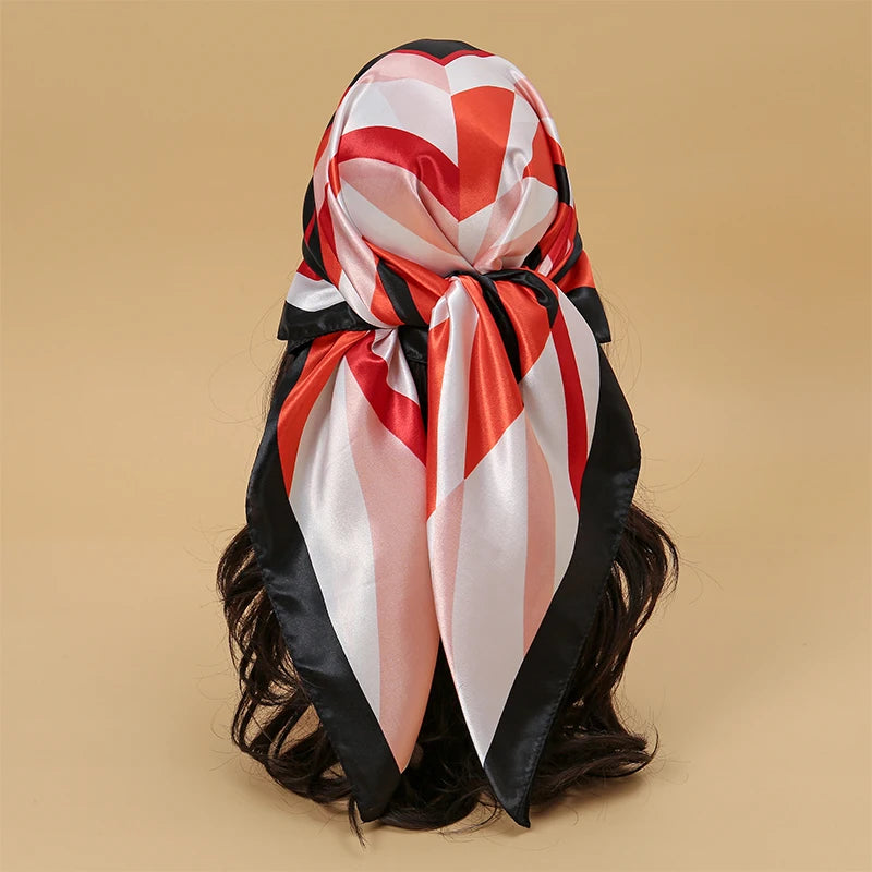 Printed Satin Square Scarf