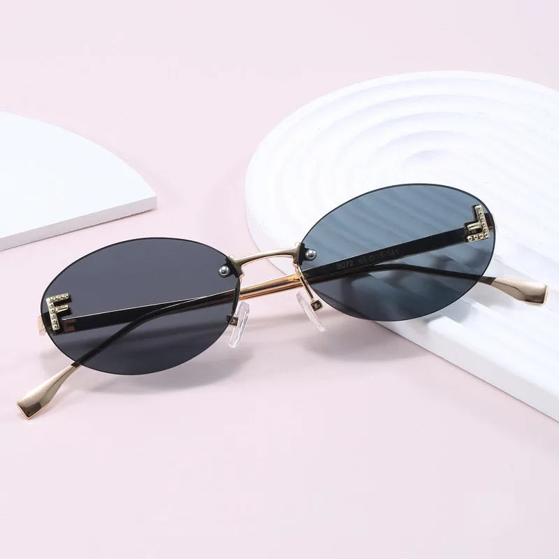 Diamond "F" Rimless Sunglasses