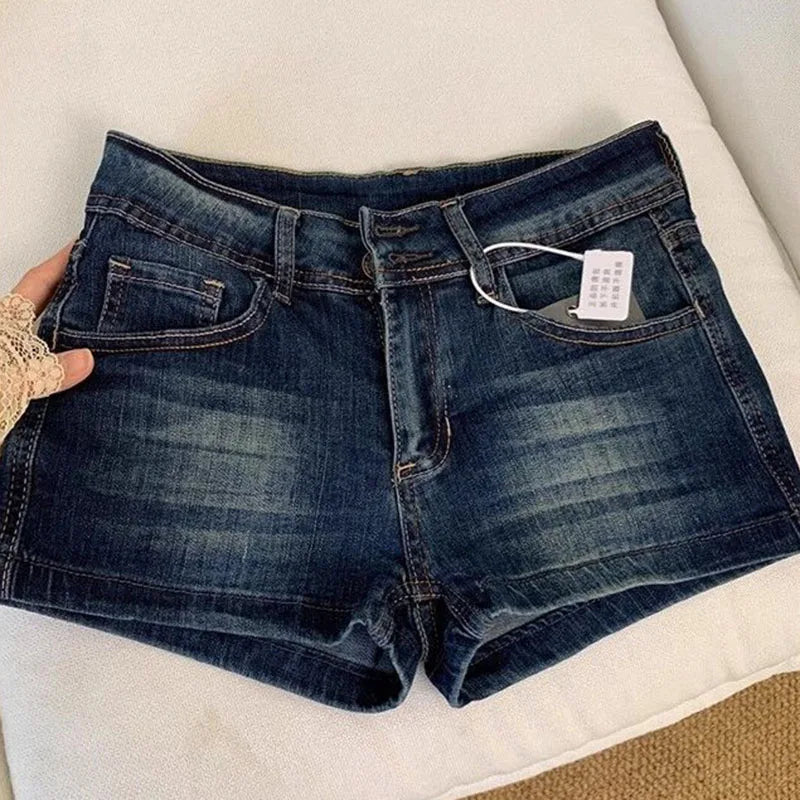 Low-Rise Denim Shorts