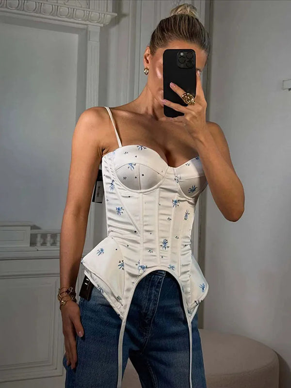 Floral Sweetheart Irregular Hem Cami
