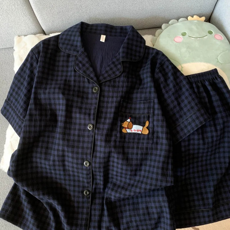 Plaid Dog PJ Set