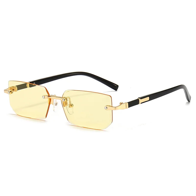 Rimless Rectangle Mirror Sunglasses