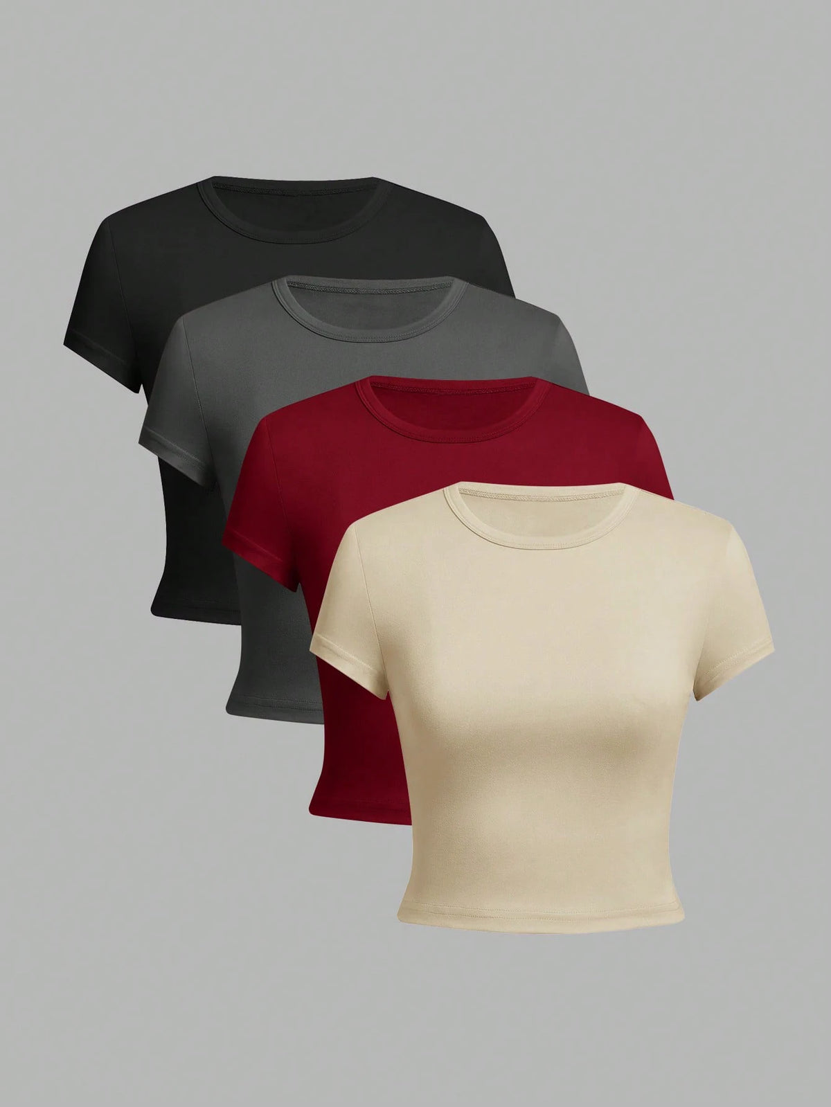 Solid Fitted Tee 4-Pack