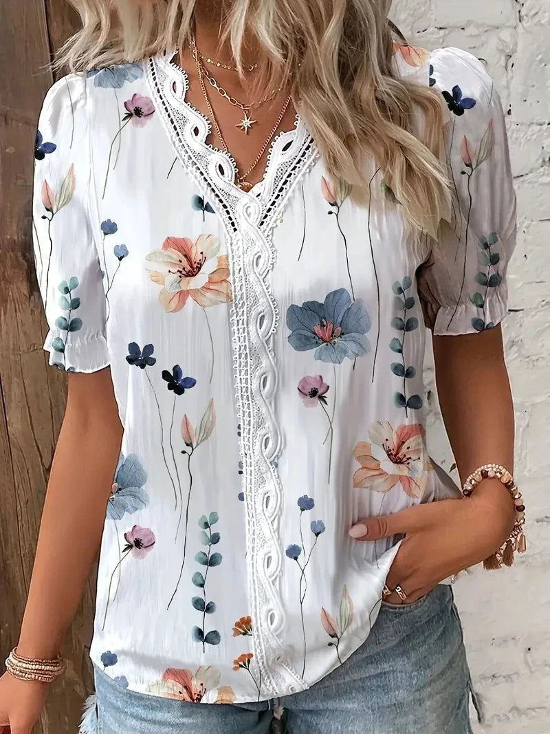 Lace Cutout Blouse