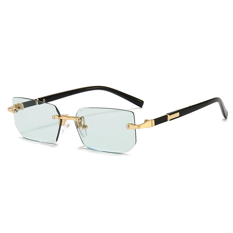 Rimless Rectangle Mirror Sunglasses