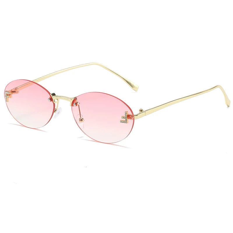 Diamond "F" Rimless Sunglasses