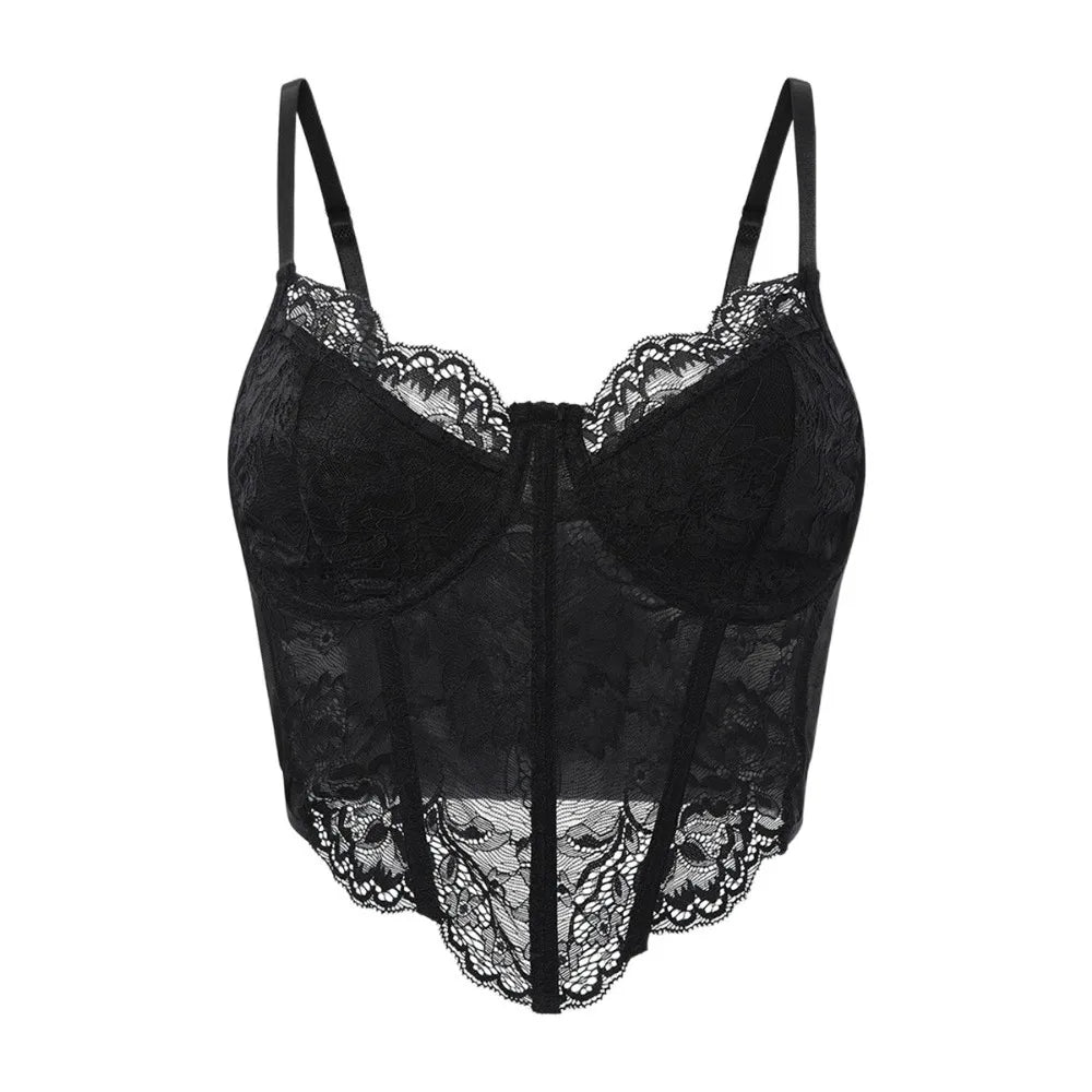 Lace Trim Camisole Crop Top