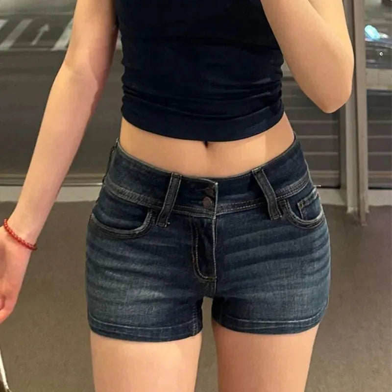 Low-Rise Denim Shorts