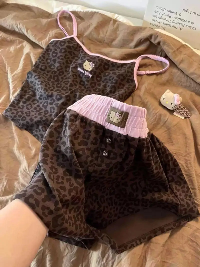 Hello Kitty Leopard PJ Set