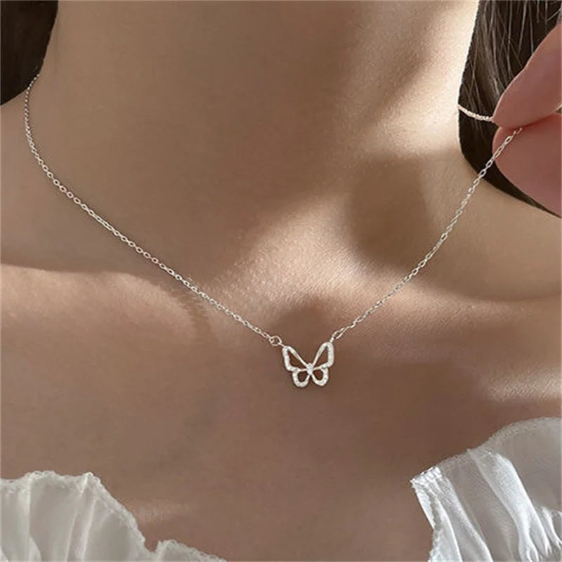 Butterfly Double Layer Clavicle Necklace