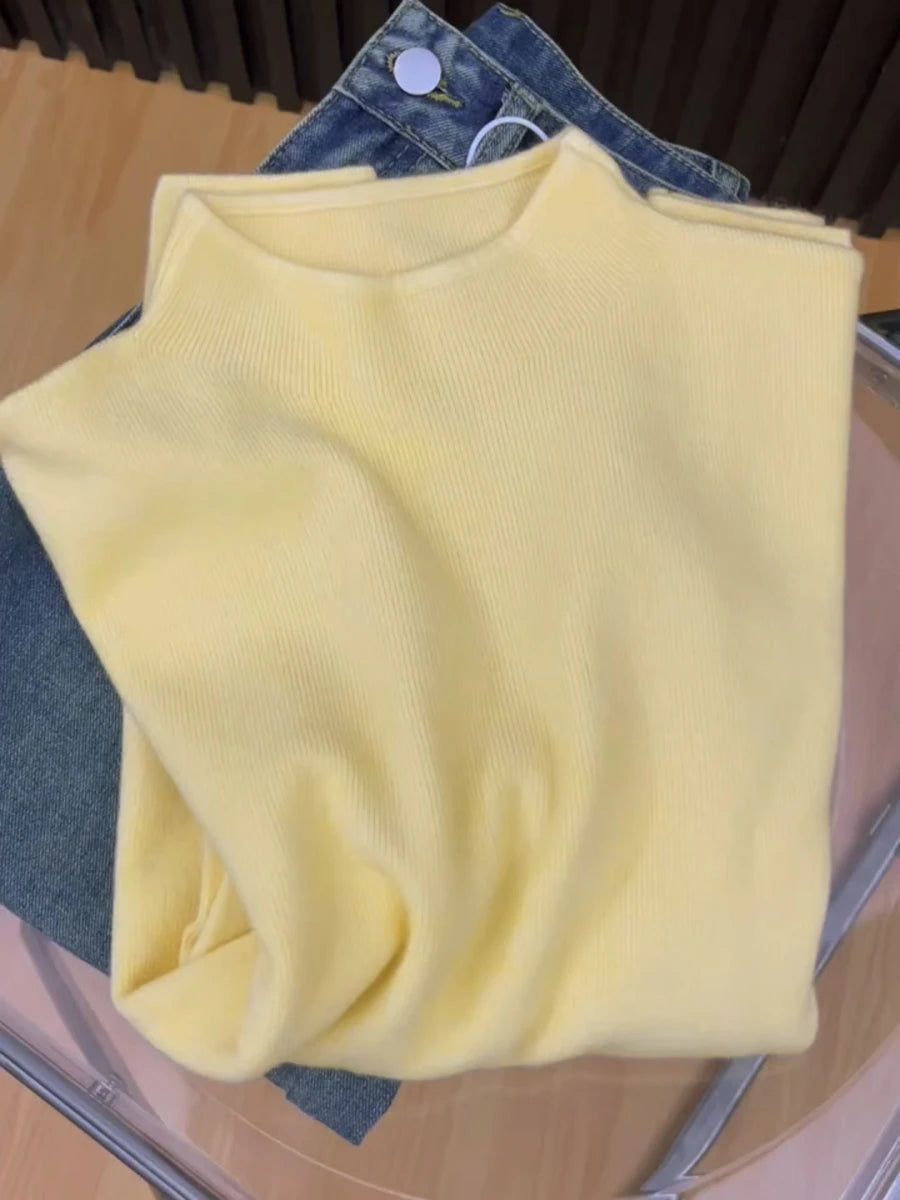 Vintage Slim Turtleneck Knit Pullover