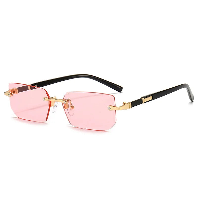 Rimless Rectangle Mirror Sunglasses