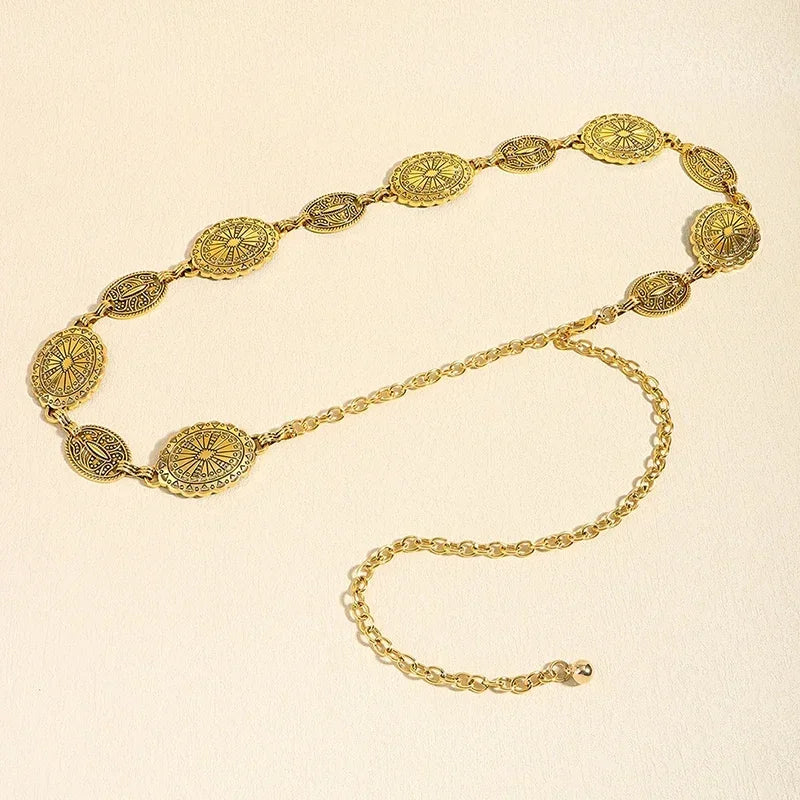 Carved Circle Waist Chain