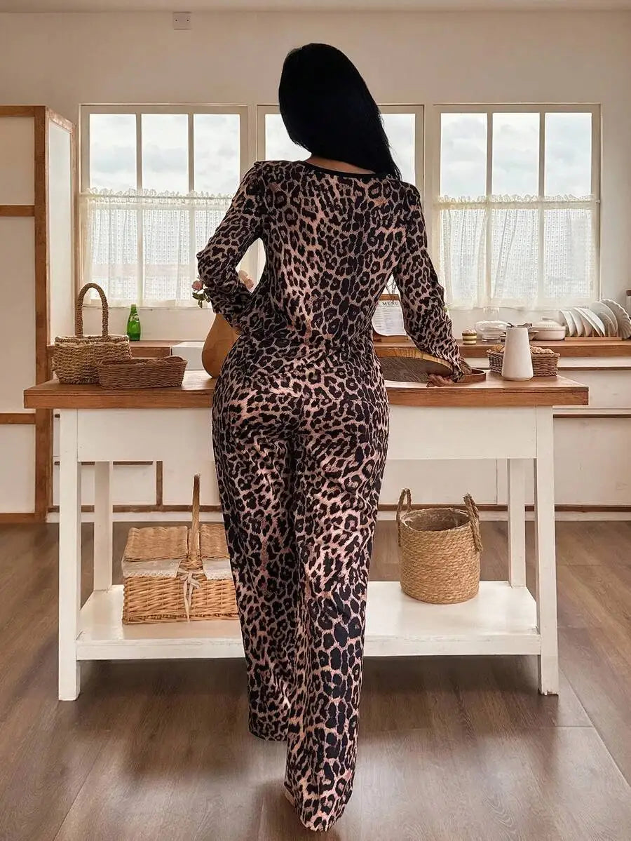 Leopard Long Sleeve PJ Set