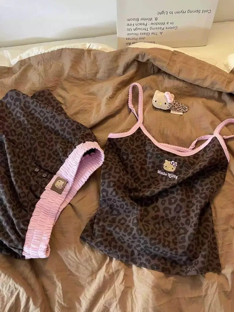 Hello Kitty Leopard PJ Set