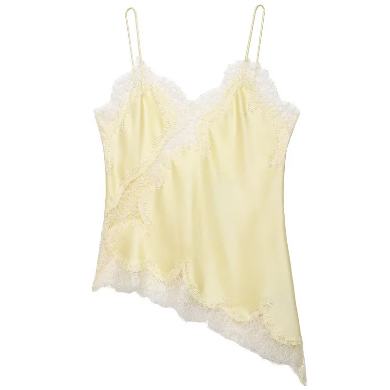 Satin Lace Backless Cami