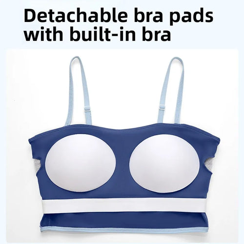 2026 Summer New Women's Beautiful Back Sling Detachable Chest Pad Yoga Sports Underwear Adjustable Shoulder Strap Fitness Vest