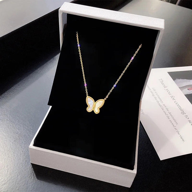 Butterfly Double Layer Clavicle Necklace