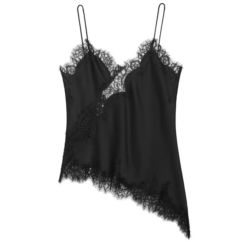 Satin Lace Backless Cami