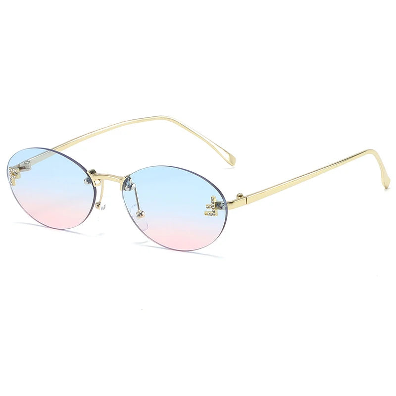 Diamond "F" Rimless Sunglasses
