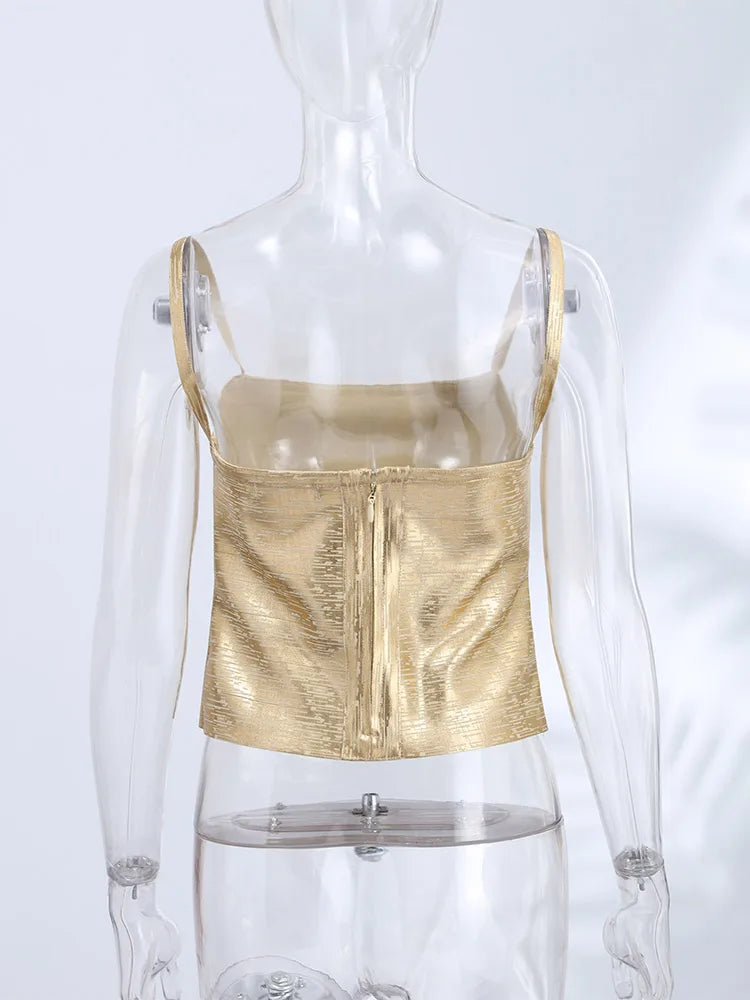Women's Corset Tops Bandage Striped Spaghetti Strap Crop Top Square Neck Sleeveless Bodycon Stretch Partywear Chic Lady Clubwear
