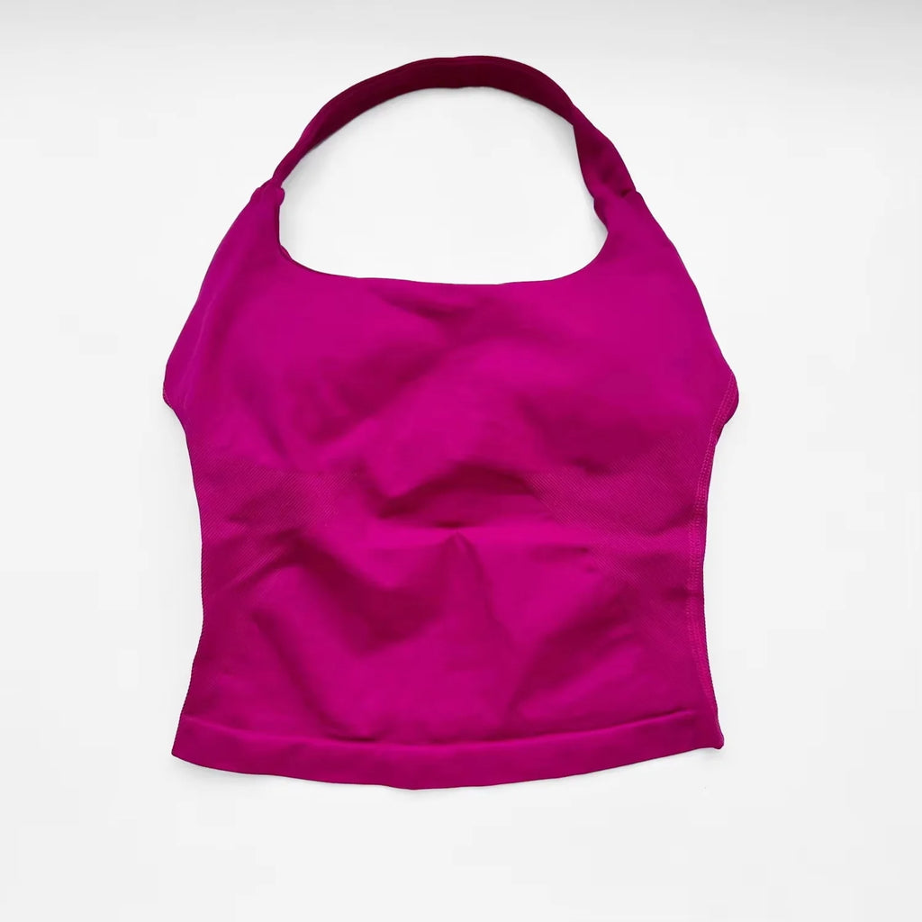 NCLAGEN NEW Halter Top Gym Clothes Woman Removable Chest Pad Yoga Tank Tops Push-up Sports Bra Fitness Workout Activewear