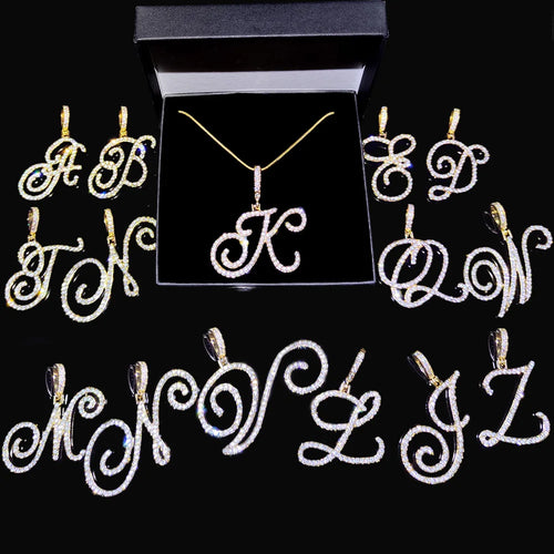 Crystal Initial Letter Necklace