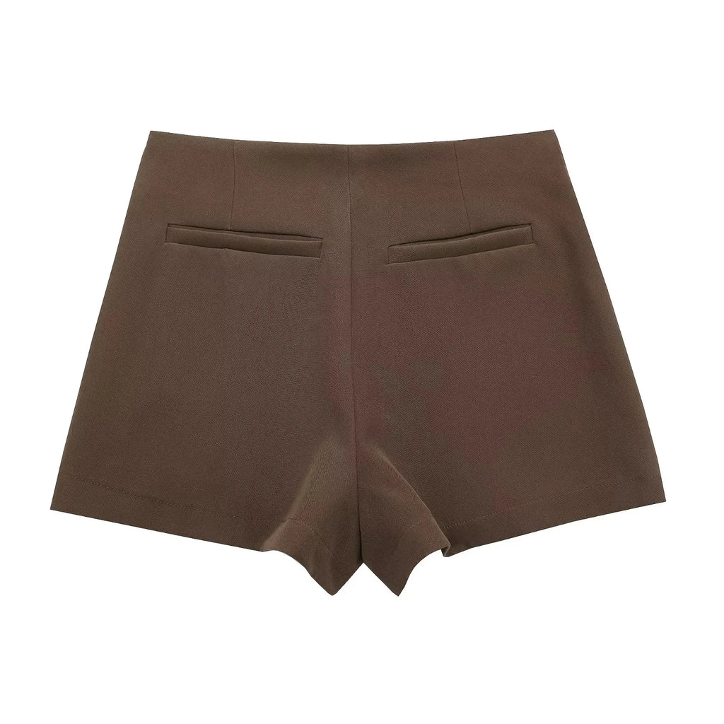 HXAO Women's Skirt Shorts Summer Beige Black Skirt Pants Woman Office High Waist Skort For Women Asymmetrical Pink Brown Skirt