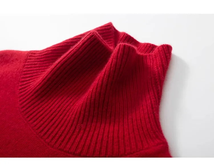100% Cashmere Turtleneck Oversized Pullover