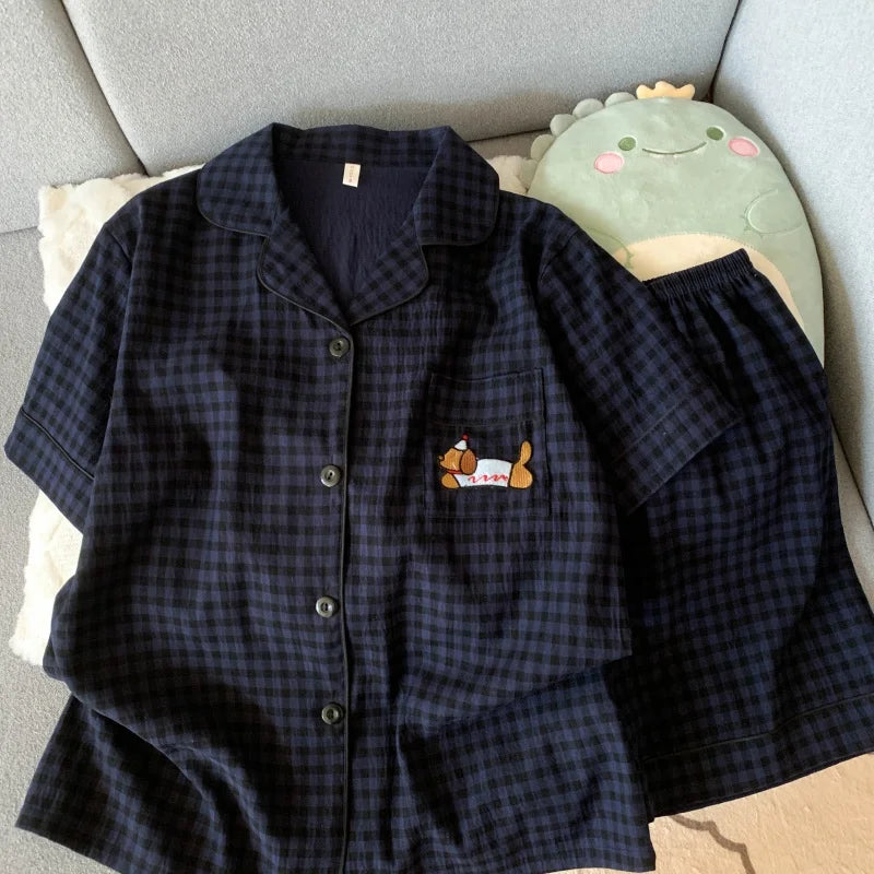 Plaid Dog PJ Set