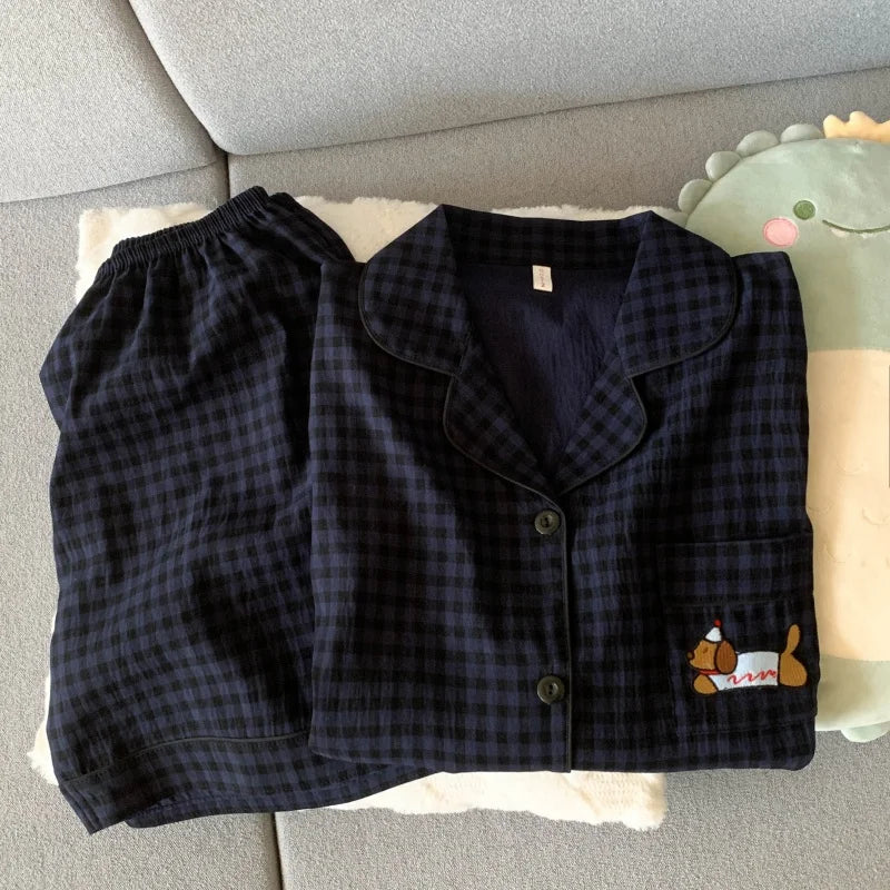 Plaid Dog PJ Set