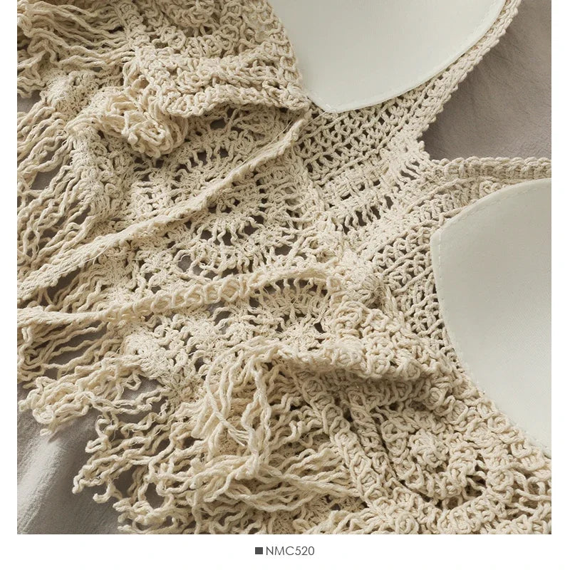Ivory Lace Halter Crop Top