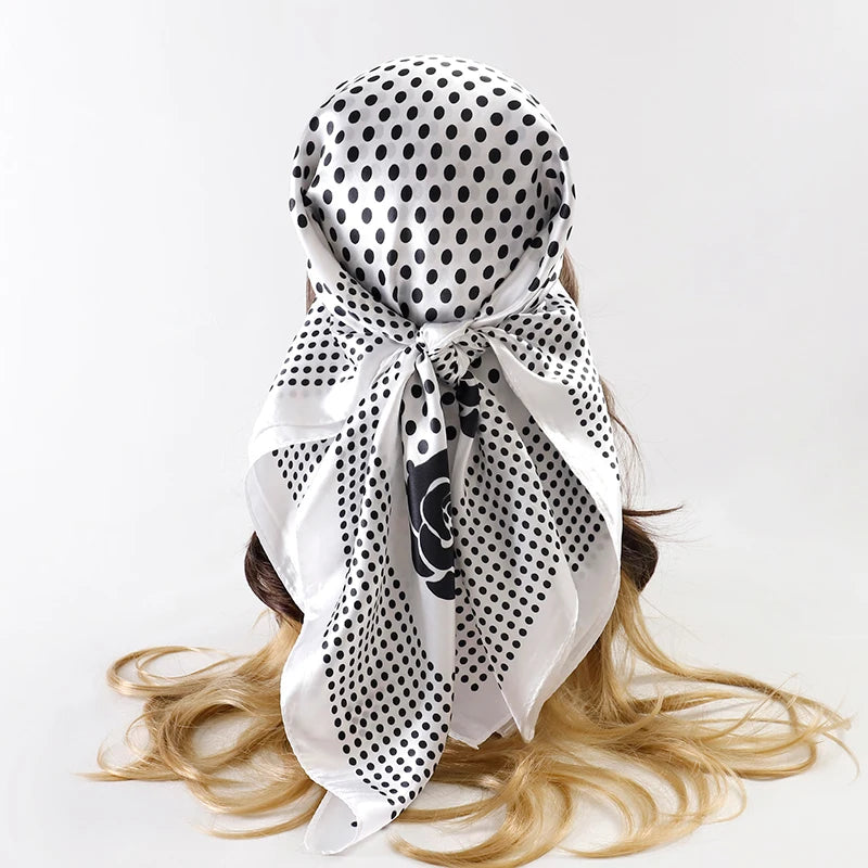 Printed Satin Square Scarf