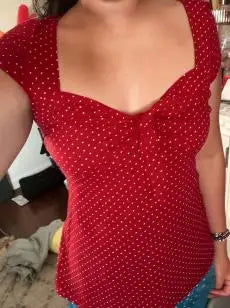 Dotted Puff Sleeve Top