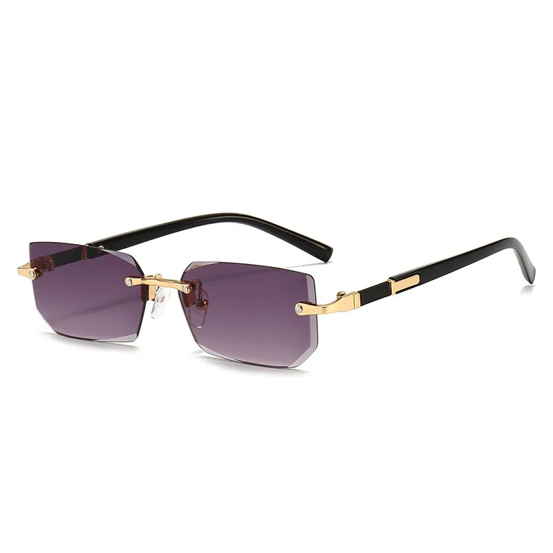 Rimless Rectangle Mirror Sunglasses