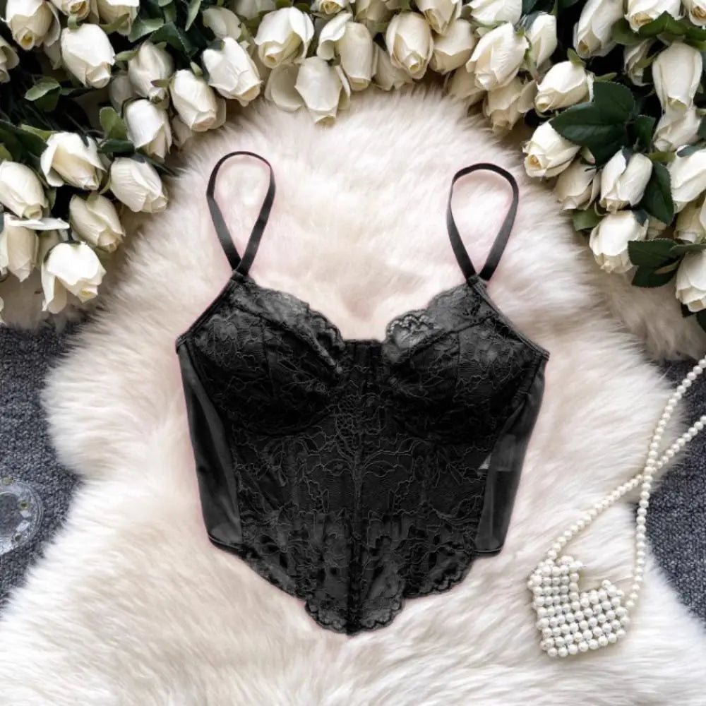 Lace Trim Camisole Crop Top