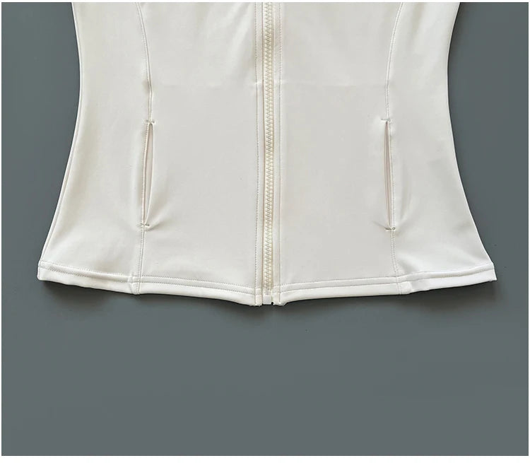 athletic slim fit quick drying zipper running jacket women dryfit outer wear yoga training fitness jacket with thumb hole