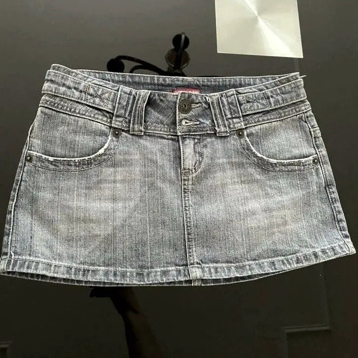 Saint Ivy Y2K Light Blue Kawaii Micro Denim Skirt