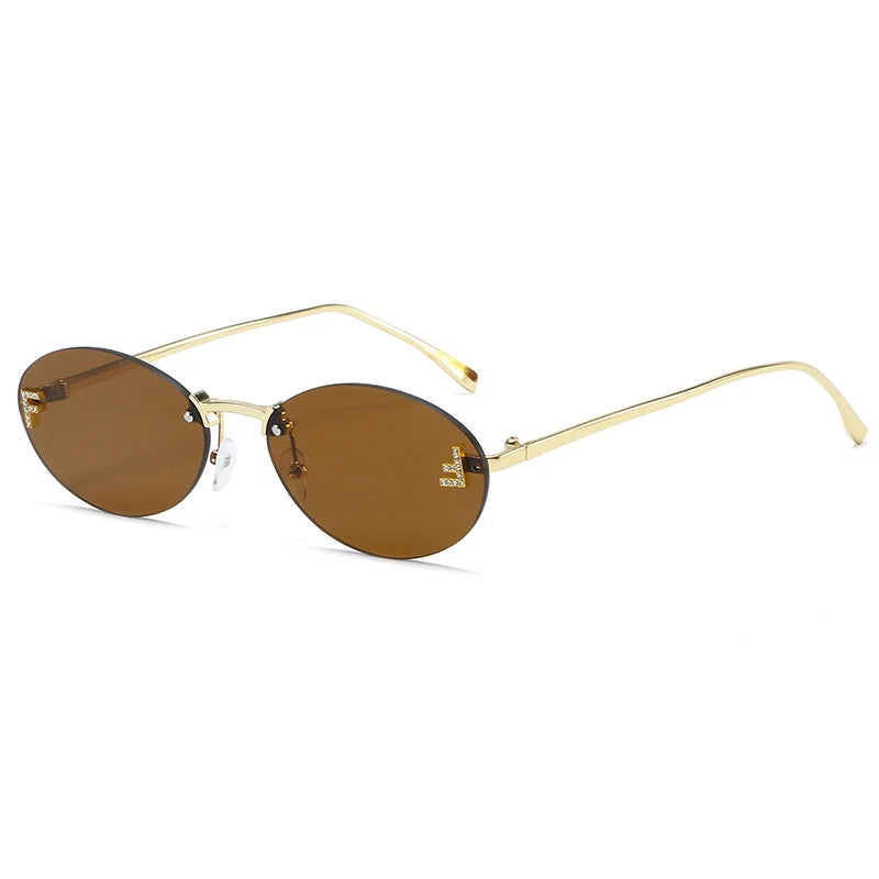 Diamond "F" Rimless Sunglasses